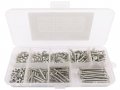 215pcs M3 X 6 8 10 14 18 20 25 30mm Flat Head Socket Cap Screws Bolts Button Nuts Assortment Kit Stainless Steel 304