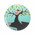 Cat And Owl Design Double Sided Stainless Steel Keychain 3d Resin Encased Round Key Ring For Backpacks Handbags 1 25 In Multi