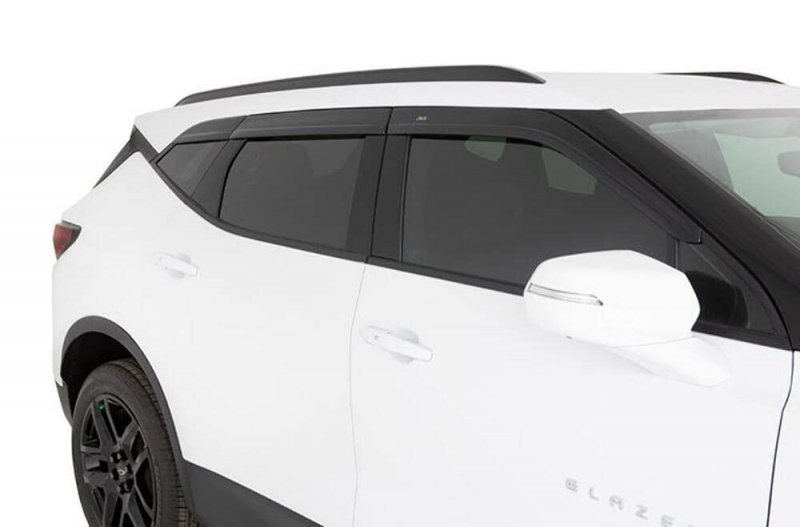 Low Profile Rain Guards For 2019 2023 Hyundai Santa Fe Window Vent Visors Smoke With Chrome Trim 4 Piece Set 794028