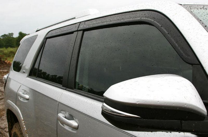 Low Profile Rain Guards For 2019 2023 Hyundai Santa Fe Window Vent Visors Smoke With Chrome Trim 4 Piece Set 794028