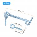 Uxcell 6pcs Safety Hook And Eye Latch 2 5 Iron Gate With Spring Lock For Family Farm Bathroom Doors Barn