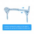 Uxcell 6pcs Safety Hook And Eye Latch 2 5 Iron Gate With Spring Lock For Family Farm Bathroom Doors Barn