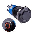 Ulincos Latching Pushbutton Switch U19c2 1no1nc Spdt On Off Black Metal Shell With Red Led Ring Suitable For 19mm 3 4 Mounting 