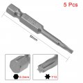 Uxcell 5 Pcs T10 Magnetic Torx Screwdriver Bits 1 4 Inch Hex Shank 2-inch Length S2 Power Tool