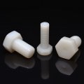 Chiloskit 20 Pair White Hex Nylon Bolts Insulated Screws Plastic Nuts Full Thread Head And Set M3 M4 M5 M6 M5