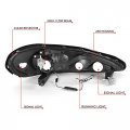 Auto Dynasty Pair Of Led Daytime Running Light Smoked Housing Clear Corner Headlight Lamps Compatible With Pontiac Grand Am