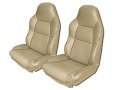 Custom Fit Artificial Leather Seat Covers Pair For Chevy Corvette C4 Standard Base 1994 1996 Beige 