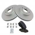 Trq Front Ceramic Brake Pad Coated Rotor Kit W Fluids For Honda Accord Civic