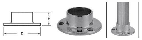 Hr15ybs Brushed Stainless Full Flange For 1 5 In Tubing Ready To Install With Mounting And Set Screws