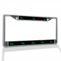 Fastasticdeals Metal Insert License Plate Frame Green Brontosaurus Style B Weatherproof Car Accessories Chrome 2 Holes Solid 