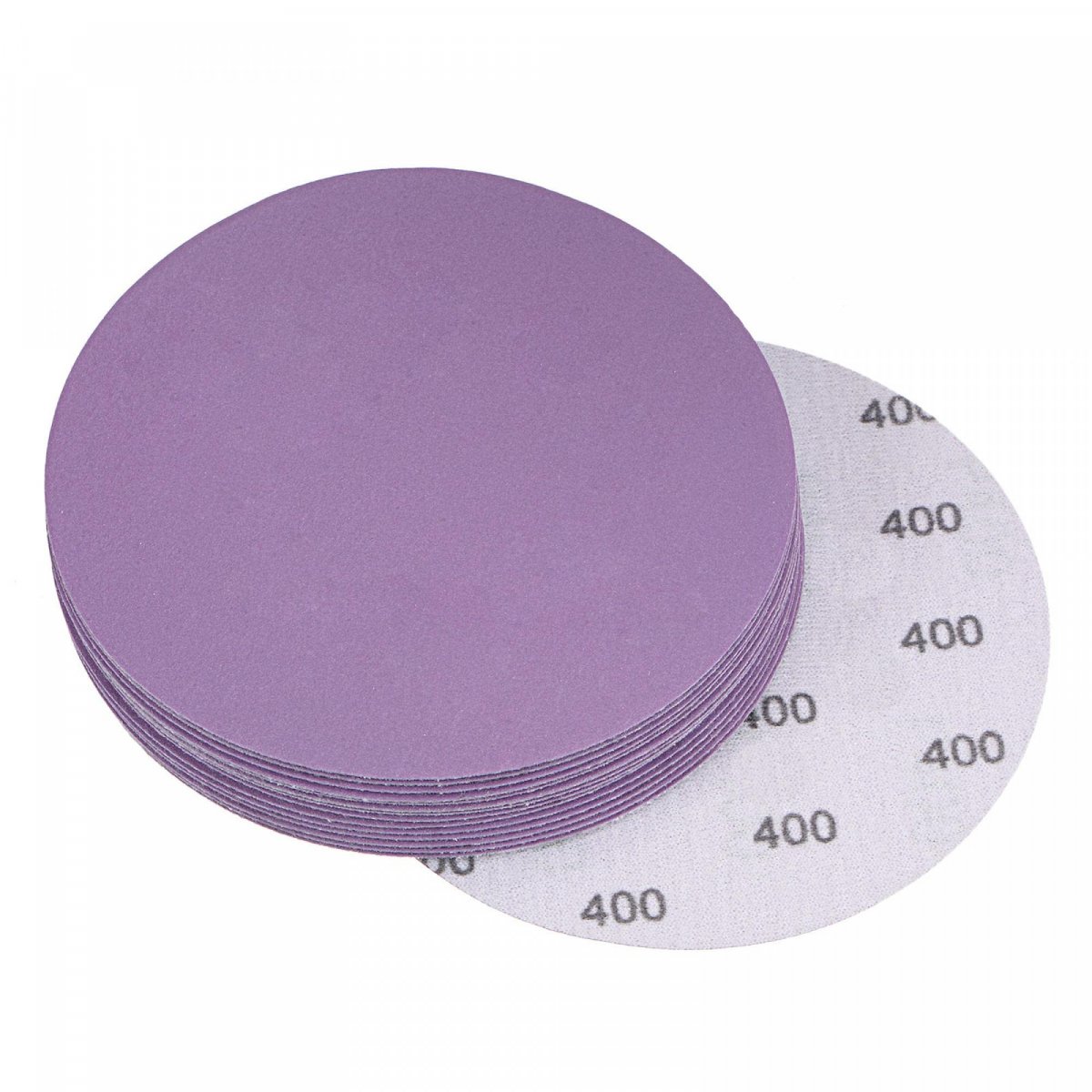 15pcs 5 In Purple Sanding Discs 400 Grit Hook And Loop Aluminum Oxide Sandpaper For Wood Metal Paint Finishing Wet Dry Polish