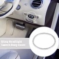 X Autohaux Car Bling Headlight Switch Ring Cover Inner Fitting Trim Decals Interior Accessories For Mercedes-benz C250 Glk300