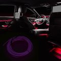 2 Meter 6ft Neon El Wire String Strip Purple Cold Light Glow With Cigarette Lighter For Car Interior Decoration