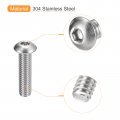 Uxcell 3 8-16x1-1 2 Button Head Socket Cap Screws 5pcs 304 Stainless Steel Fasteners Hex Bolts Full Thread Drive