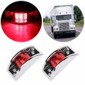 Ocpty 2x Side Marker Lights Amber Chrome Mount Lamp Red Led Compare With Truck Trailer Turn Tail Brake Boat