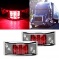 Ocpty 2x Side Marker Lights Amber Chrome Mount Lamp Red Led Compare With Truck Trailer Turn Tail Brake Boat