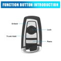 Car Replacement Key Fob Shell Case For Bmw 1 3 5 Series F10 F20 F30 F40 4 Button Black