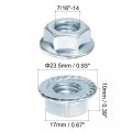 Uxcell 7 16 -14 Serrated Flange Hex Lock Nuts Carbon Steel Zinc Plated 20pcs