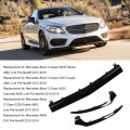 Front Bumper Lower Trims 3pcs Gloss Black With Night Package For C Class W205 C205