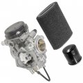 Caltric Air Filter And Carburetor Kit Compatible With Yamaha Kodiak 400 Yfas 2x2 2004 Yfm400fa 4x4 2004-2006 400 Yfm400fahs 