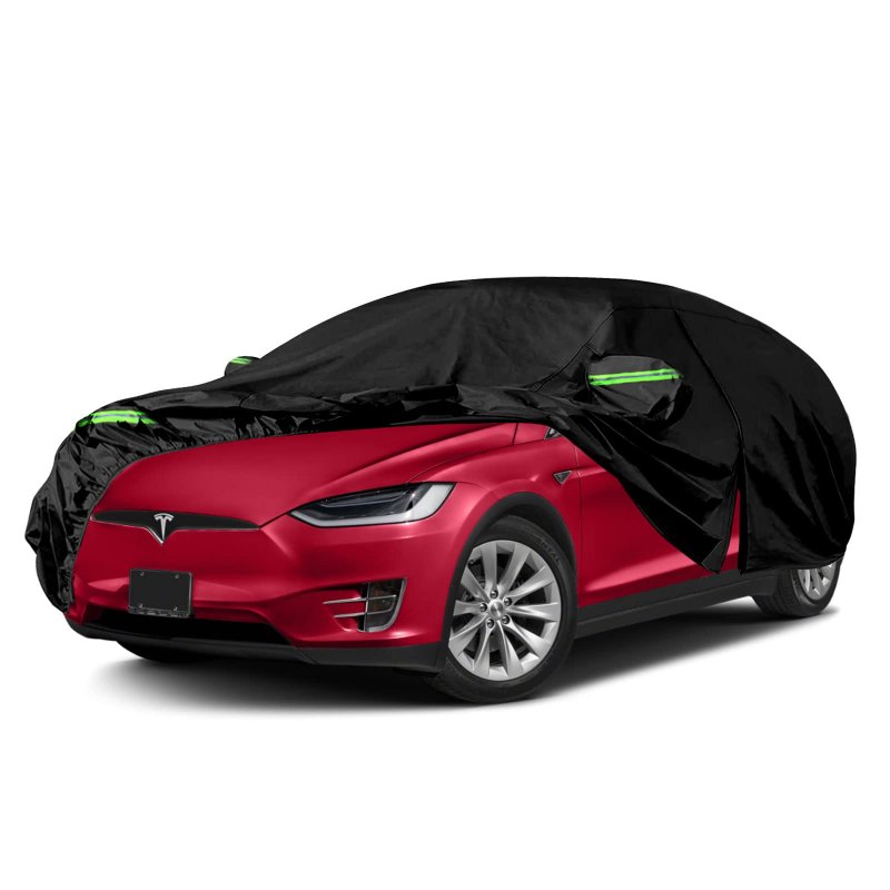 Waterproof Car Cover Replace For 2015-2023 Tesla Model X All Weather Covers With Zipper Door Ventilated Mesh Charging Port Snow