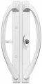 Rockwell Security Modena Contemporary Sliding Door Center Keylock Handle Set In White Fits 3-15 16 Inch Ctc Screw Holes And 1-3 