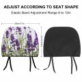 Close-up Of Lavender Purple Flowers With Green Leaves On White 2pcs Universal Car Seat Headrest Protector Covers Soft Cover