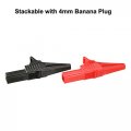 Uxcell 1 Pair Alligator Clip Adapter Extender 4mm Banana Jack 1000v 30a Test Clamp Full Shroud Insulated Red And Black