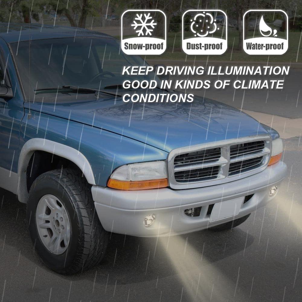 Front Bumper Fog Lights For 2001 2004 Dodge Dakota And 2003 Durango Clear Lens Halogen Driving Lamps Pair