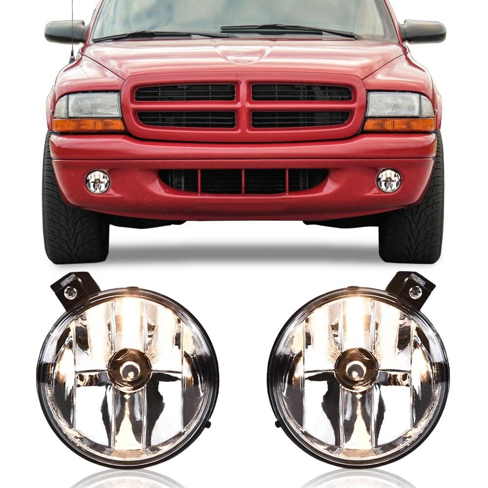Front Bumper Fog Lights For 2001 2004 Dodge Dakota And 2003 Durango Clear Lens Halogen Driving Lamps Pair