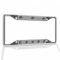 Fastasticdeals Metal Insert License Plate Frame Mammoth Weatherproof Car Accessories Chrome 4 Holes Solid 