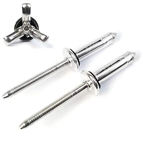 Tri Fold Exploding Pop Rivets 1 4 In Aluminum Blind With Sealing Washer 80 1 X 5 Grip 375 To 0 625 Quantity 25