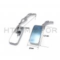 Httmt Mt400-011 Ttt003- Rectangle Shape Flame Fire Stem Custom Chrome Mirrors Compatible With All H-d Models Softail Fat Boy