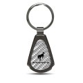 Ford Bronco Silver Genuine Carbon Fiber Black Metal Teardrop Key Chain Official Licensed 