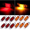 Pack Of 12 Amber Red Waterproof 6 Diode Oval Lens Led Side Marker Light Lamp 12v Truck Trailer