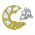 X-brake Vented Front Disc Cover With Mounting Kit Yellow White For Yamaha Yz250fx 2015-2018 