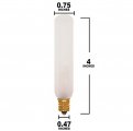 6 Pack Satco S3315 15w 120v T6 Frost E12 Candelabra Base Incandescent Light Bulb