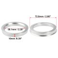 4pcs Od 72 6mm To Id 58 1mm Aluminium Alloy Car Hub Centric Rings Wheel Bore Center Spacer