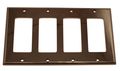 Leviton 80412-n 4-gang Decora Gfci Device Wallplate Standard Size Thermoset Mount Brown 