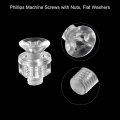 Uxcell M6 X 16mm Plastic Phillips Machine Screws With Nuts And Flat Washers Pc Head Bolts Transparent 20 Sets