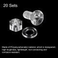 Uxcell M6 X 16mm Plastic Phillips Machine Screws With Nuts And Flat Washers Pc Head Bolts Transparent 20 Sets
