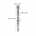 22mm High-speed Steel Twist Bit Extra Long Drill With Mt2 Morse Taper Shank 245mm Overall Length
