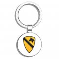 Hj Media Us Army 1st Cavalry Division Patch Metal Round Key Chain Keychain Ring 