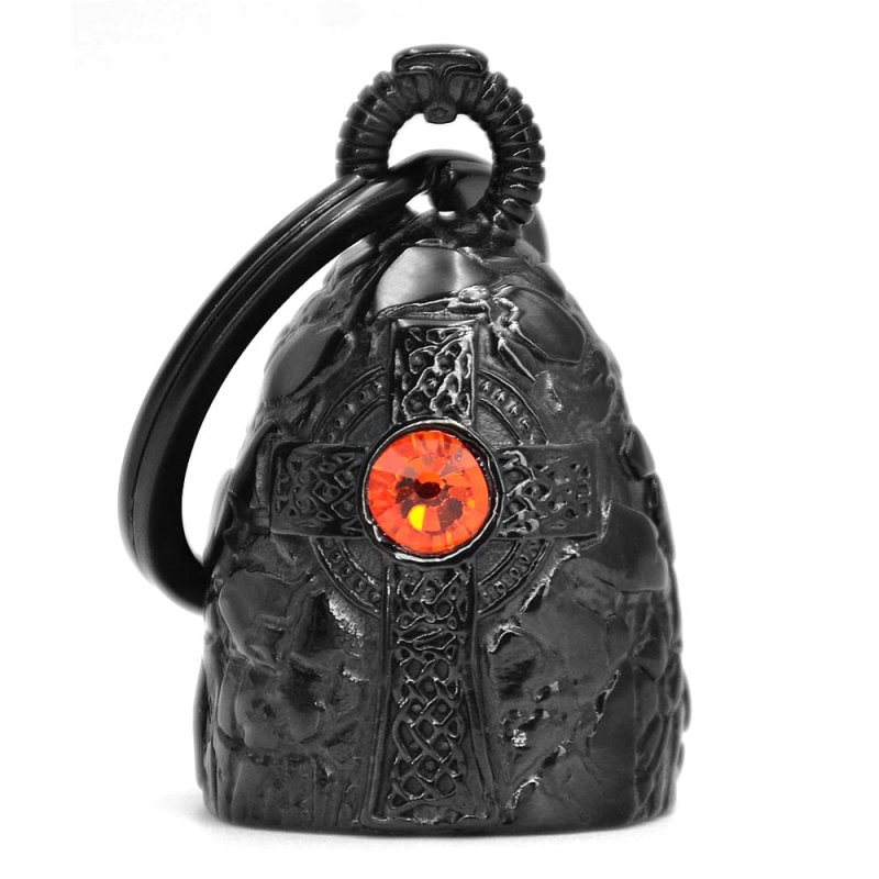 Cigamate Motorcycle Bells For Bikers Guardian Angel Celtic Cross Keychain With Key Ring Biker Riding Accessory Bell Luck All