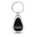 Dodge Charger Real Black Carbon Fiber Chrome Metal Teardrop Key Chain 2 125 In X 1 25 Modern Style Unisex Accessory