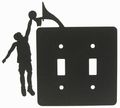 Basketball Boys Double Light Switch Plate Cover 