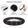 Teery-yy Wicca Wiccan Triple Moon Gaia Themed Pattern Car Steering Wheel Cover Soft Elasticity Universal 15 Inch Accessories