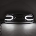 Hecasa Grille W Replacement Shell Packaged Compatible With 2009-2012 Dodge Ram 1500 Models Lights Included Chrome