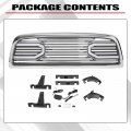 Hecasa Grille W Replacement Shell Packaged Compatible With 2009-2012 Dodge Ram 1500 Models Lights Included Chrome