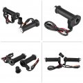 Qiilu Universal Motorcycle Hand Grips 1 Pair 22mm 7 8 Plastic Anti-slip Electric Hot Heated Warm Handlebar
